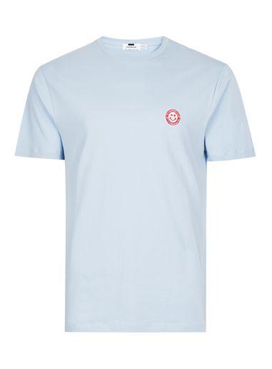 Topman Mens Blue No Worries Badged T-shirt