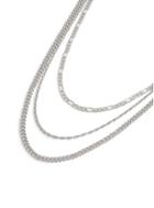 Topman Mens Silver Layered Necklace*