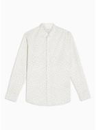 Selected Homme Mens Selected Homme White Geometric Organic Cotton Shirt