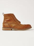 Topman Mens Brown Tan Leather Royal Brogue Boots
