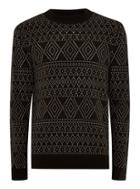 Topman Mens Black Jazzy Diamond Turtle Neck Sweater