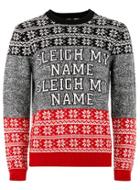 Topman Mens Grey Gray Salt And Pepper 'sleigh My Name' Sweater