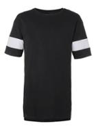 Topman Mens Black Sleeve Panel Longline T-shirt