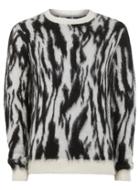 Topman Mens Multi Zebra Mohair Sweater