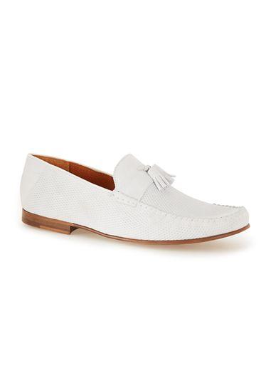 Topman Mens White Suede Tassel Loafers