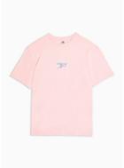Topman Mens Pink Pique Embroidered T-shirt