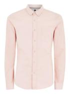 Topman Mens Pink And White Muscle Oxford Long Sleeve Shirt