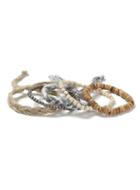 Topman Mens Grey Gray Beaded Bracelet 5 Pack*