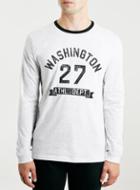 Topman Mens Grey Washington Ringer Longsleeve T-shirt