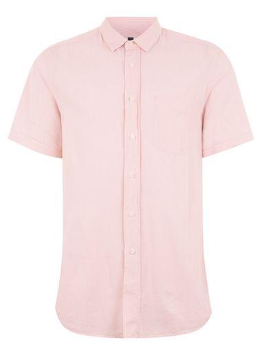 Topman Mens Pink Bleach Stripe Shirt