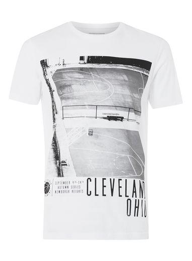 Topman Mens White Cleveland Print T-shirt