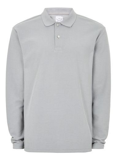 Topman Mens Grey Ltd Gray Long Sleeve Polo