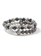 Topman Mens Grey Semi Precious Beaded Bracelet Pack*