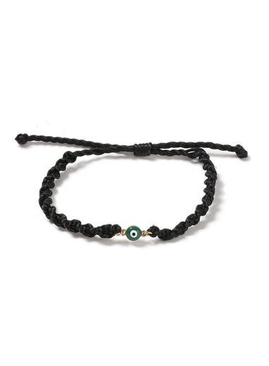Topman Mens Blue Black Plaited Fabric Eye Bracelet*