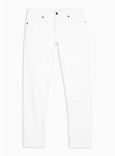 Topman Mens White Coated Stretch Slim Jeans