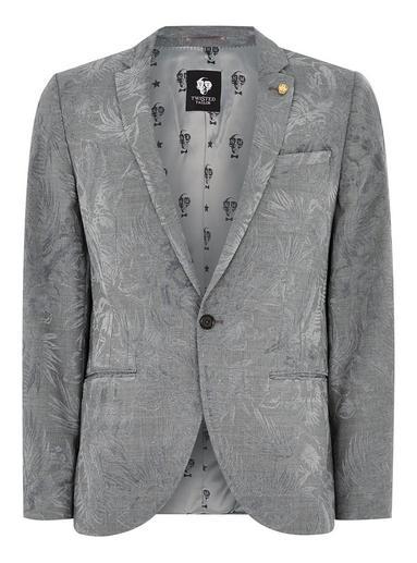 Topman Mens Grey Twisted Tailor Gray 'niagara' Blazer