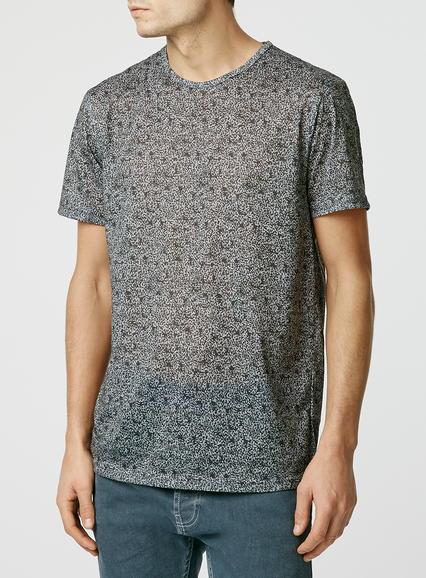 Topman Mens Grey/black Printed T-shirt