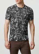 Topman Mens Black And White Splat T-shirt
