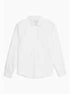 Topman Mens Premium White Texture Slim Smart Shirt