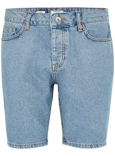 Topman Mens Light Blue Denim Slim Shorts