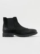 Topman Mens Black Leather Chelsea Boots