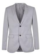 Topman Mens Light Blue Textured Slim Fit Suit Jacket