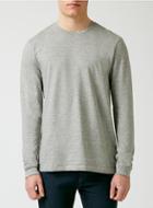 Topman Mens Grey Twist Long Sleeve Slim Fit T-shirt