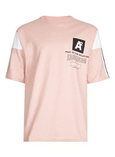 Topman Mens Pink Panelled Oversized T-shirt