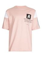 Topman Mens Pink Panelled Oversized T-shirt