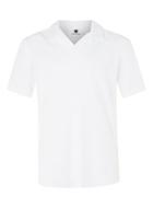 Topman Mens White Textured Stripe Revere Collar Short Sleeve Casual Shirt