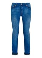 Topman Mens Blue Premium Cobalt Coated Stretch Skinny Selvedge Jeans