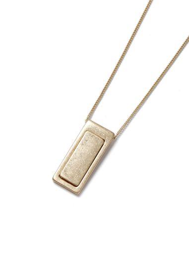 Topman Mens Black Gold Rectangle Necklace*