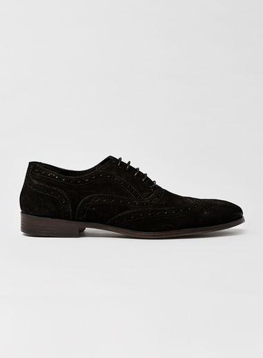 Topman Mens Black Suede Throne Brogues