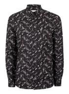 Topman Mens Black Elizabeth Floral Print Liberty Fabric Dress Shirt