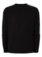 Topman Mens Black Sleeve Taping Oversized Sweatshirt