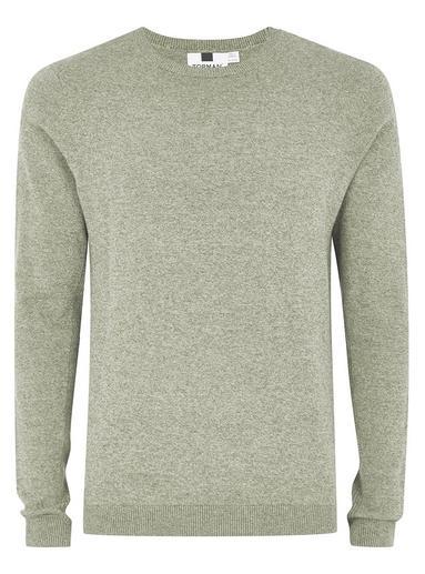 Topman Mens Khaki Twist Side Ribbed Sweater