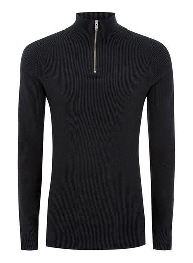 Topman Mens Selected Homme Tall Navy Knitted Top*