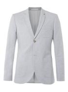 Topman Mens Light Blue Linen Mix Skinny Fit Suit Jacket