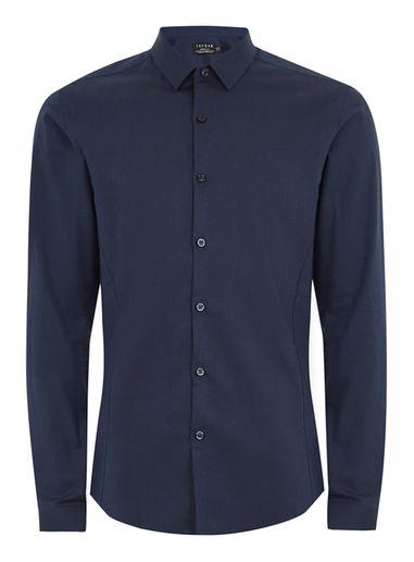 Topman Mens Navy Muscle Shirt