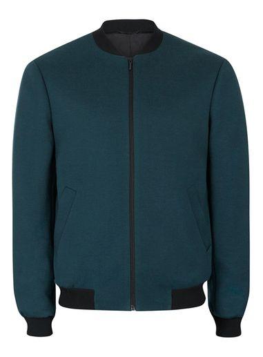 Topman Mens Green Teal Jersey Formal Bomber Jacket