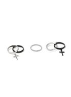 Topman Mens Grey Cross Charm Rings*