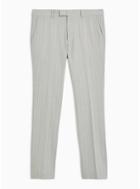 Topman Mens Grey Pinstripe Super Skinny Fit Suit Trousers