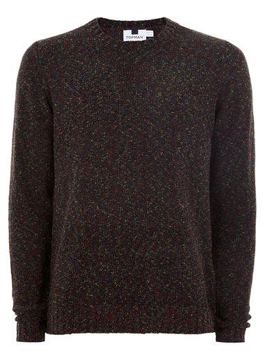 Topman Mens Multi Rainbow Neppy Sweater