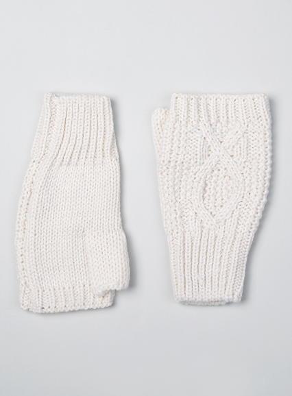 Topman Mens Cream Ecru Cable Hand Warmers