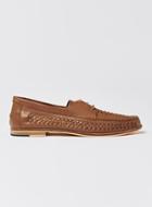 Topman Mens Brown Tan Leather Weave Mantis Lace Shoes*