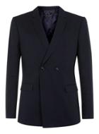 Topman Mens Blue Limited Edition Navy Double Breasted Suit Jacket