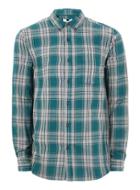 Topman Mens Blue Teal And Gray 'charlie' Shirt