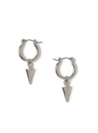Topman Mens Silver Look Triangle Drop Hoop Earrings*