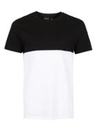 Topman Mens Black And White Panelled Slim Fit T-shirt