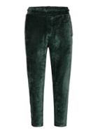 Topman Mens Green Piped Velour Trackpants